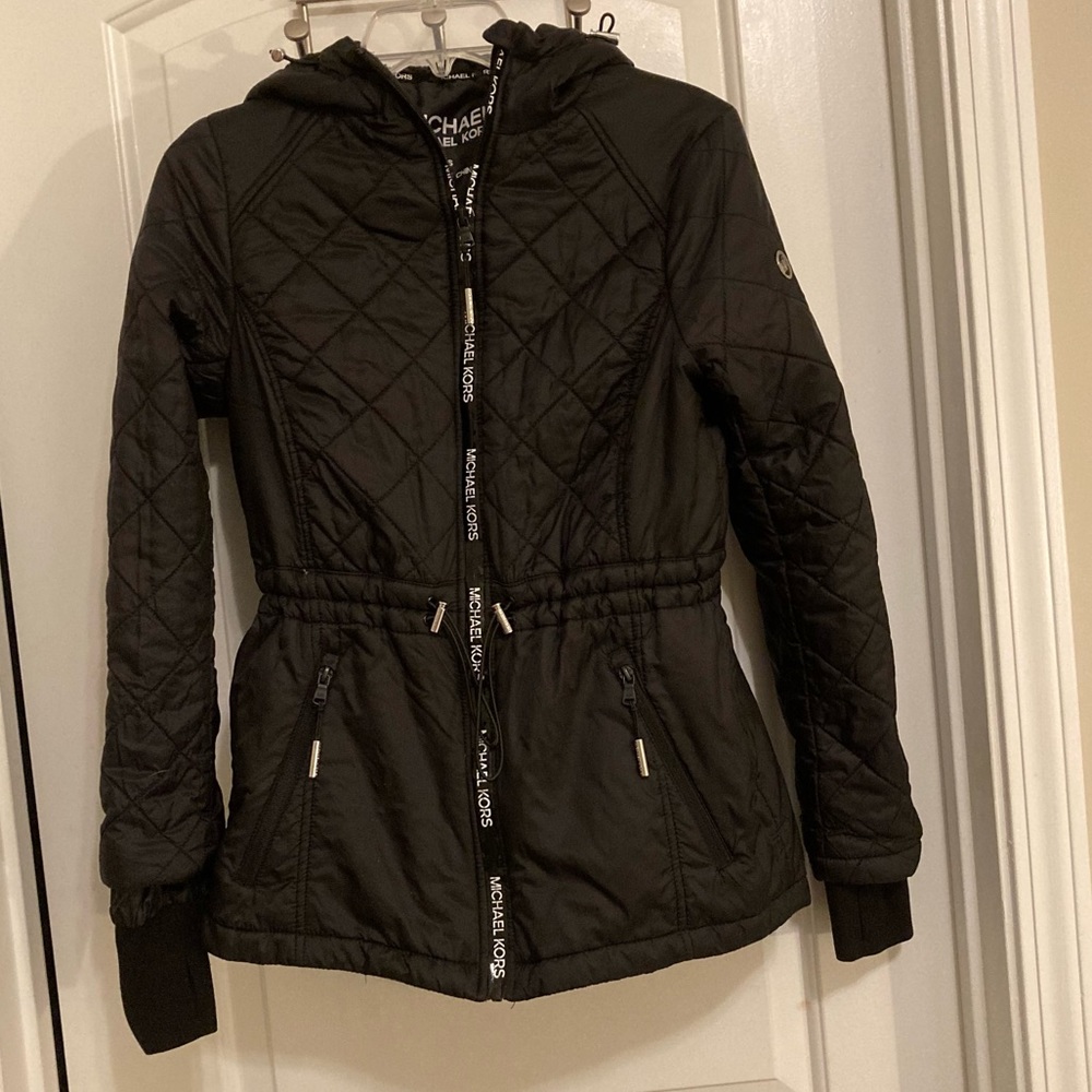 Michael Kors Black Quilted Nylon Packable Puffer Jacket